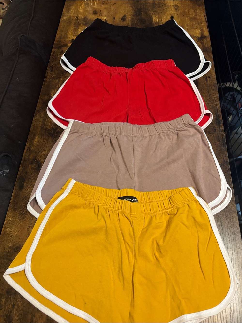 Women's Athletic Dolphin Shorts in Mustard Yellow with White Trim